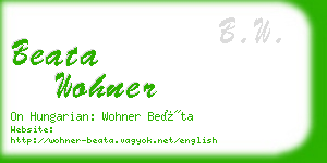 beata wohner business card